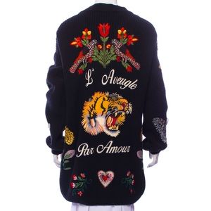 ISO 👀 Gucci l'aveugle par amour cardigan L or XL